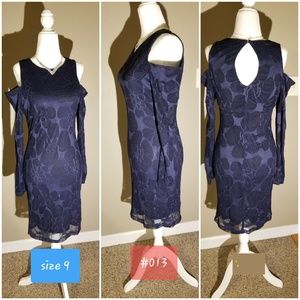 Blue peek-a-boo shoulder